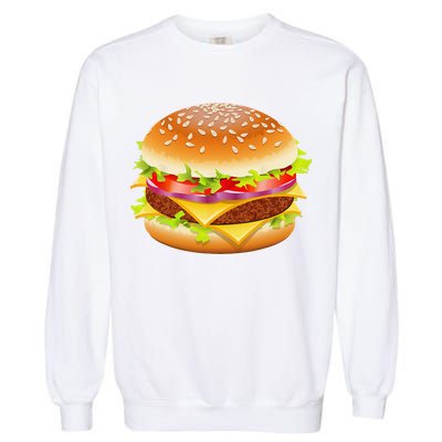 Cheeseburger Hamburger Burger Funny Food Halloween Costume Garment-Dyed Sweatshirt