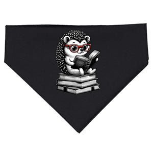 Cute Hedgehog Book Nerd Funny Readers USA-Made Doggie Bandana