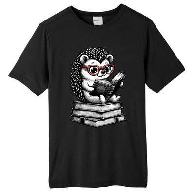 Cute Hedgehog Book Nerd Funny Readers Tall Fusion ChromaSoft Performance T-Shirt