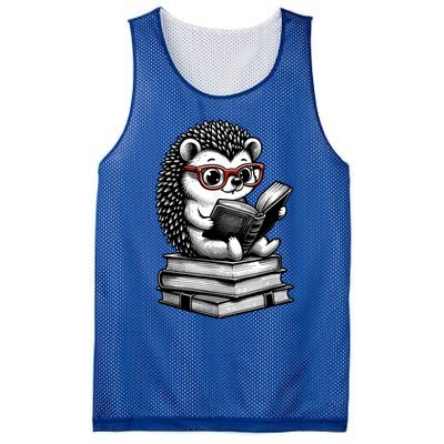 Cute Hedgehog Book Nerd Funny Readers Mesh Reversible Basketball Jersey Tank