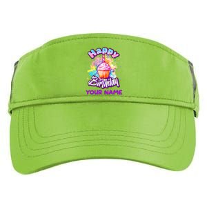 Cute Happy Birthday Graffiti Cupcake Personalized Custom Name Adult Drive Performance Visor