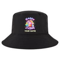 Cute Happy Birthday Graffiti Cupcake Personalized Custom Name Cool Comfort Performance Bucket Hat