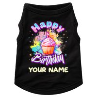 Cute Happy Birthday Graffiti Cupcake Personalized Custom Name Doggie Tank