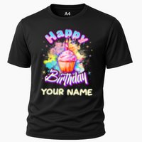 Cute Happy Birthday Graffiti Cupcake Personalized Custom Name Performance Shirt