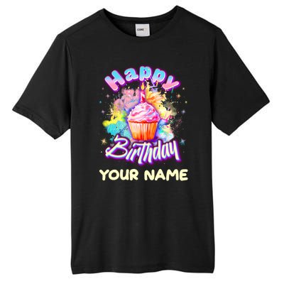 Cute Happy Birthday Graffiti Cupcake Personalized Custom Name Tall Fusion ChromaSoft Performance T-Shirt