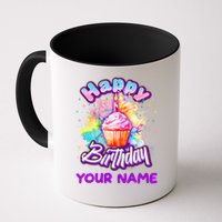 Cute Happy Birthday Graffiti Cupcake Personalized Custom Name Mug