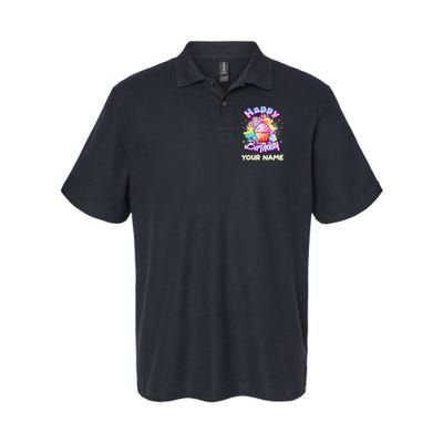 Cute Happy Birthday Graffiti Cupcake Personalized Custom Name Polo