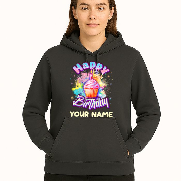 Cute Happy Birthday Graffiti Cupcake Personalized Custom Name Hoodie