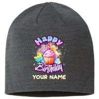 Cute Happy Birthday Graffiti Cupcake Personalized Custom Name Sustainable Beanie