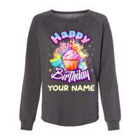 Cute Happy Birthday Graffiti Cupcake Personalized Custom Name Womens California Wash Sweatshirt