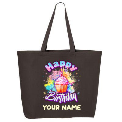 Cute Happy Birthday Graffiti Cupcake Personalized Custom Name 25L Jumbo Tote