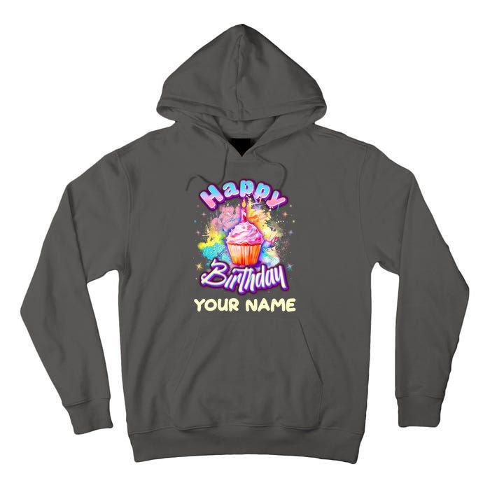 Cute Happy Birthday Graffiti Cupcake Personalized Custom Name Tall Hoodie