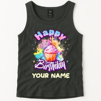 Cute Happy Birthday Graffiti Cupcake Personalized Custom Name Tank Top