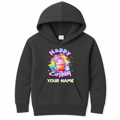 Cute Happy Birthday Graffiti Cupcake Personalized Custom Name Kids Hoodie
