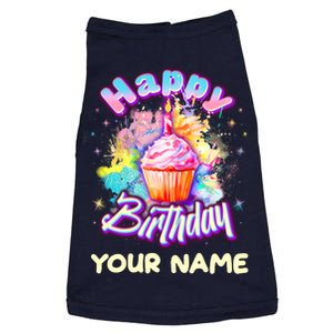 Cute Happy Birthday Graffiti Cupcake Personalized Custom Name Doggie Tank