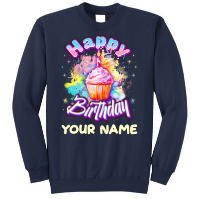 Cute Happy Birthday Graffiti Cupcake Personalized Custom Name Sweatshirt