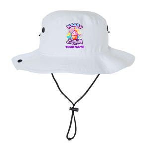 Cute Happy Birthday Graffiti Cupcake Personalized Custom Name Legacy Cool Fit Booney Bucket Hat