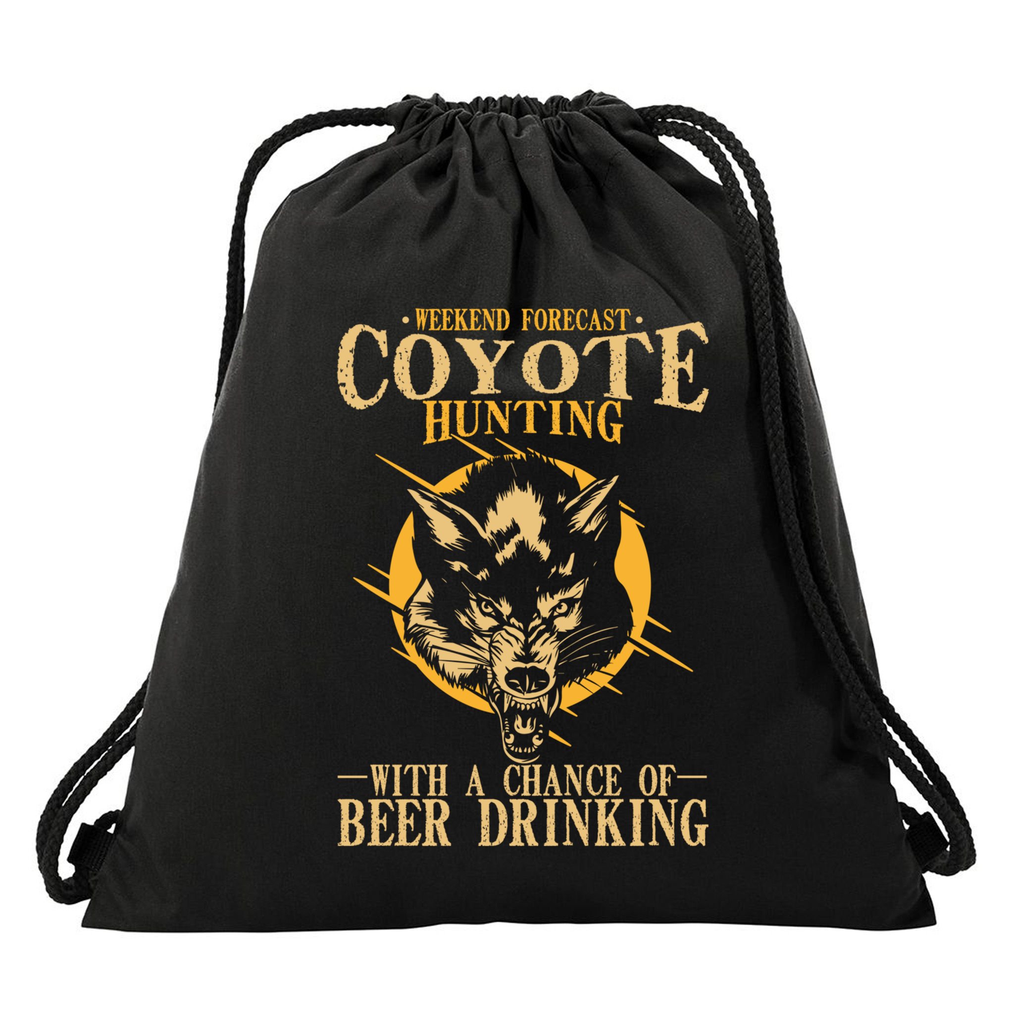 Coyote Hunting Beer Ing Gift Drawstring Bag