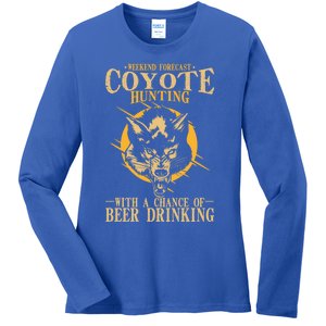 Coyote Hunting Beer Ing Gift Ladies Long Sleeve Shirt