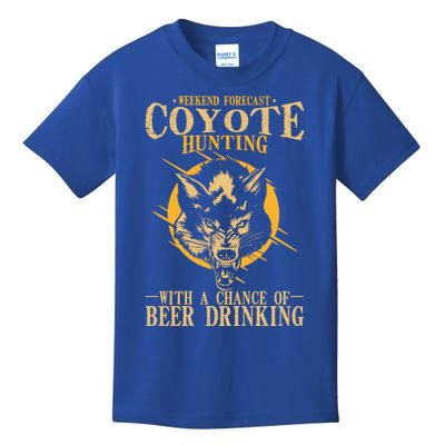 Coyote Hunting Beer Ing Gift Kids T-Shirt