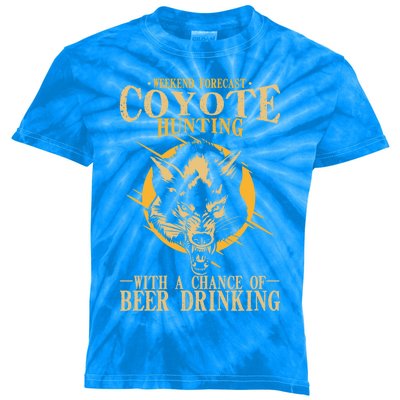 Coyote Hunting Beer Ing Gift Kids Tie-Dye T-Shirt