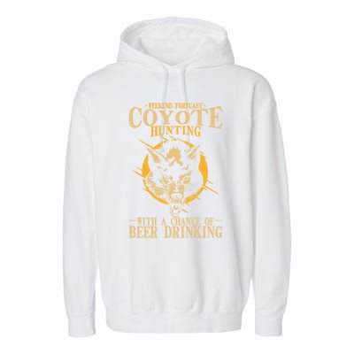 Coyote Hunting Beer Ing Gift Garment-Dyed Fleece Hoodie