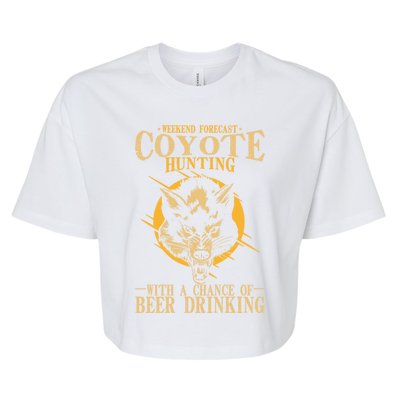 Coyote Hunting Beer Ing Gift Bella+Canvas Jersey Crop Tee