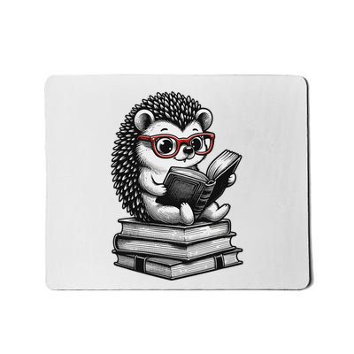 Cute Hedgehog Book Nerd Funny Readers Mousepad