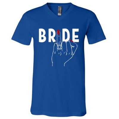 Cute Honeymoon Bachelorette Party Finger Ring Fiancè Bride Great Gift V-Neck T-Shirt