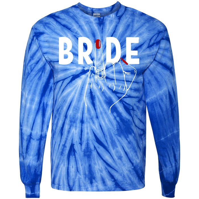 Cute Honeymoon Bachelorette Party Finger Ring Fiancè Bride Great Gift Tie-Dye Long Sleeve Shirt