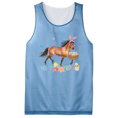 Cute Horse Bunny Ears Easter Eggs Basket Horse Mesh Reversible Basketball Jersey Tank