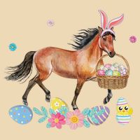 Cute Horse Bunny Ears Easter Eggs Basket Horse Bag