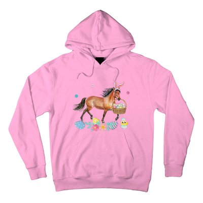 Cute Horse Bunny Ears Easter Eggs Basket Horse Hoodie