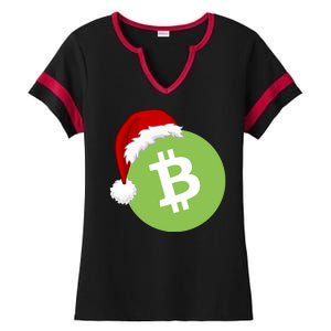 Christmas Hat Bitcoin Cash Funny Santa Hat Bitcoin Cash Funny Bitcoin Cash Ladies Halftime Notch Neck Tee