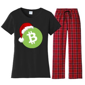 Christmas Hat Bitcoin Cash Funny Santa Hat Bitcoin Cash Funny Bitcoin Cash Women's Flannel Pajama Set