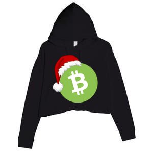 Christmas Hat Bitcoin Cash Funny Santa Hat Bitcoin Cash Funny Bitcoin Cash Crop Fleece Hoodie