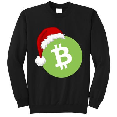 Christmas Hat Bitcoin Cash Funny Santa Hat Bitcoin Cash Funny Bitcoin Cash Tall Sweatshirt