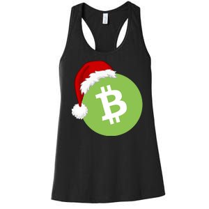 Christmas Hat Bitcoin Cash Funny Santa Hat Bitcoin Cash Funny Bitcoin Cash Women's Racerback Tank