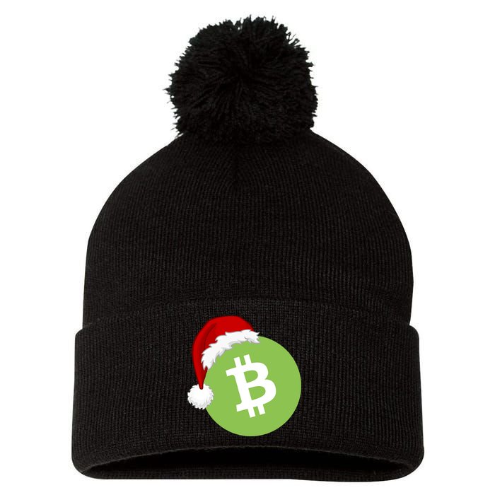 Christmas Hat Bitcoin Cash Funny Santa Hat Bitcoin Cash Funny Bitcoin Cash Pom Pom 12in Knit Beanie