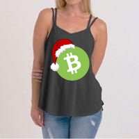 Christmas Hat Bitcoin Cash Funny Santa Hat Bitcoin Cash Funny Bitcoin Cash Women's Strappy Tank