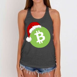 Christmas Hat Bitcoin Cash Funny Santa Hat Bitcoin Cash Funny Bitcoin Cash Women's Knotted Racerback Tank