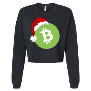 Christmas Hat Bitcoin Cash Funny Santa Hat Bitcoin Cash Funny Bitcoin Cash Cropped Pullover Crew