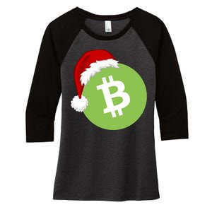 Christmas Hat Bitcoin Cash Funny Santa Hat Bitcoin Cash Funny Bitcoin Cash Women's Tri-Blend 3/4-Sleeve Raglan Shirt