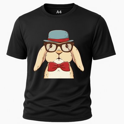 Cute Hipster Bunny Funny Retro Lovers Cooling Performance Crew T-Shirt