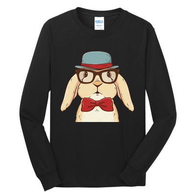 Cute Hipster Bunny Funny Retro Lovers Tall Long Sleeve T-Shirt