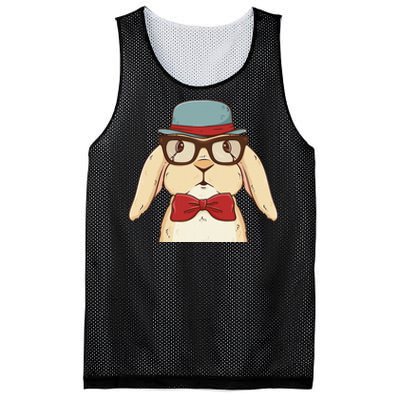 Cute Hipster Bunny Funny Retro Lovers Mesh Reversible Basketball Jersey Tank