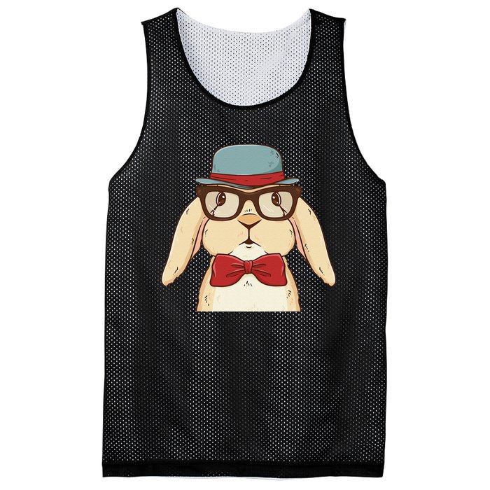 Cute Hipster Bunny Funny Retro Lovers Mesh Reversible Basketball Jersey Tank