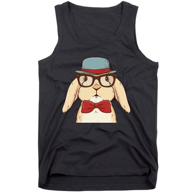 Cute Hipster Bunny Funny Retro Lovers Tank Top