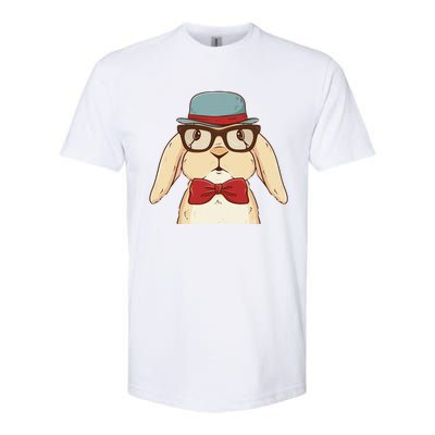 Cute Hipster Bunny Funny Retro Lovers Softstyle CVC T-Shirt