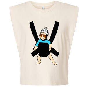 Carlos Hangover Baby With Sunglasses In A Strap Garment-Dyed Women's Muscle Tee